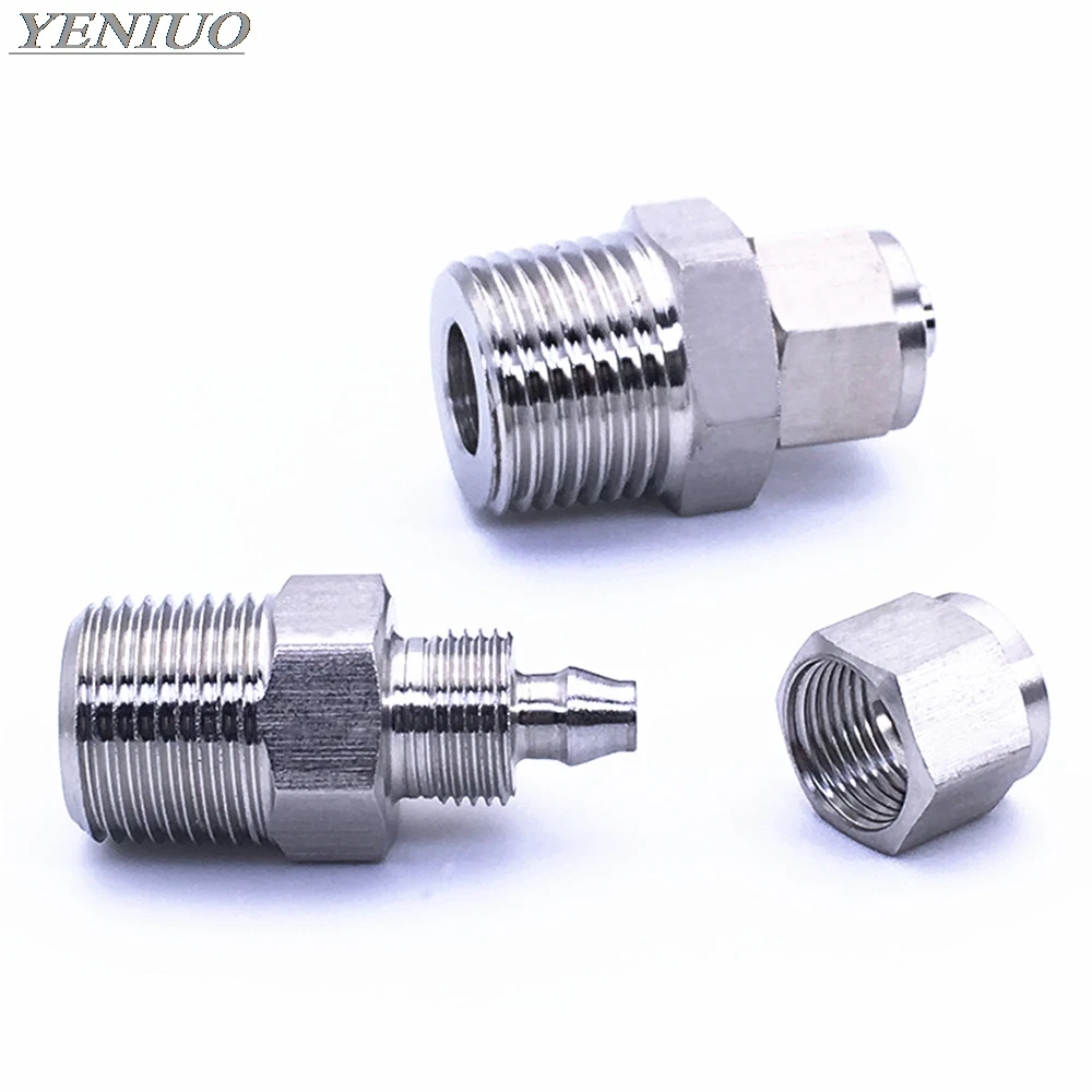 Écrou de blocage à torsion rapide, tube OD, acier inoxydable, SS 304, connecteur de raccords de tuyauterie, filetage mâle 1/8 \
