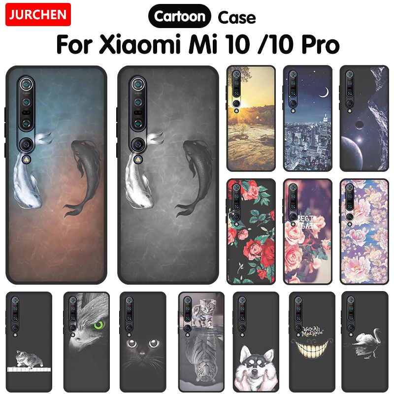 Fashion Silicone Case For Xiaomi Mi 10 Cute Cat Dog Cartoon Flower Custom Photos Back Cover For Xaomi Xiomi Xiami Mi10 Pro 10Pro