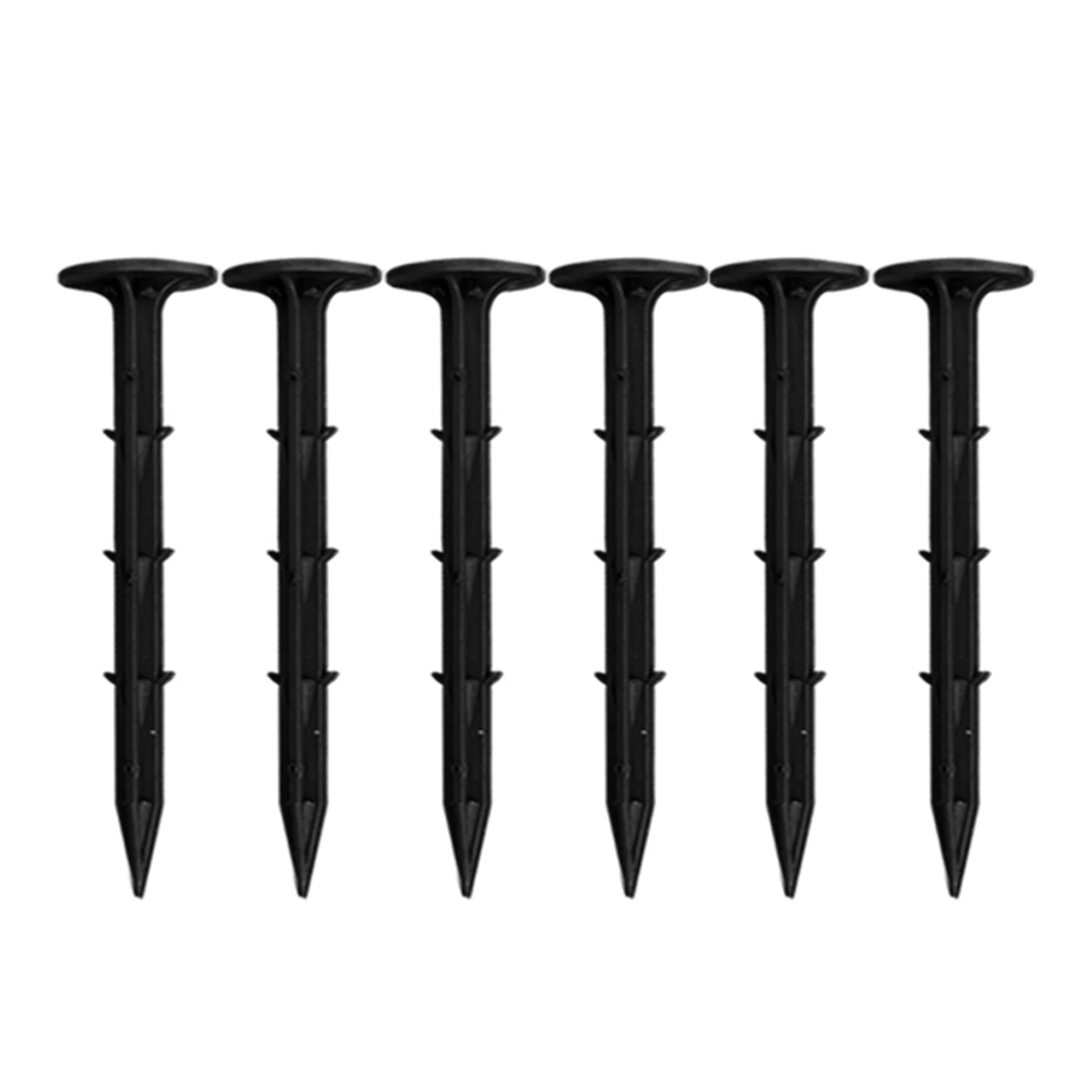 

6Pcs Gardening Pile Fixing Tools Plastic Ground Nail Landscape Stakes For Holding Down Tents Plant Support Raincloths