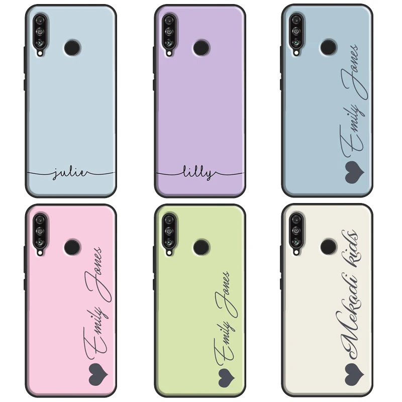 Personalised Custom Name Pastel Tones Case For Huawei P40 Lite P10 P20 P30 Mate 10 20 Lite Mate 30 Pro P Smart Z 2019 Coque