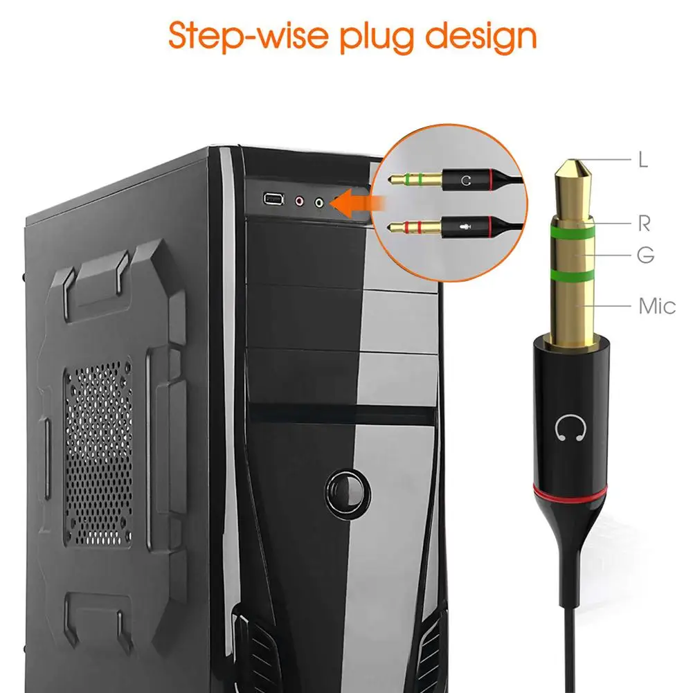 Tai Nghe Chụp Tai Adapter Tai Nghe Bộ Chia Tín Hiệu Âm Thanh 3.5Mm 1 Ra 2 Cáp Nối Dài Jack Chia Tai Nghe PC Adapter cáp Aux