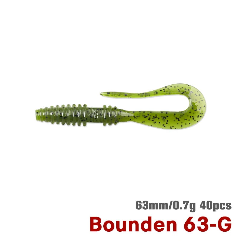TSURINOYA 63mm 0.7g 40pcs Licht Spel Zacht Aas Vissen Lokken BOUNDEN Kunstmatige Siliconen Worm Ajing Bass Pike Swimbaits