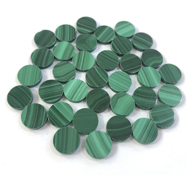 Original10mm Flat Round Cabochon Natural Malachite Onyx Gemstone Beads Circle Disc Jewelry Making Semi Precious Gemstone Beads