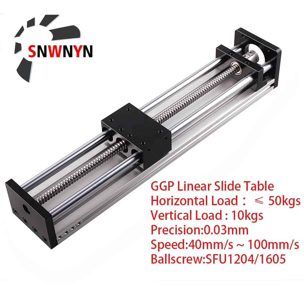 

Sliding Table 100 200 300mm SFU1204 SFU1605 Effective Stroke CNC Linear Guide Stage Rail Motion Slide Table Ball Screw Actuator