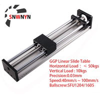 Sliding Table 100 200 300mm SFU1204 SFU1605 Effective Stroke CNC Linear Guide Stage Rail Motion Slide Table Ball Screw Actuator