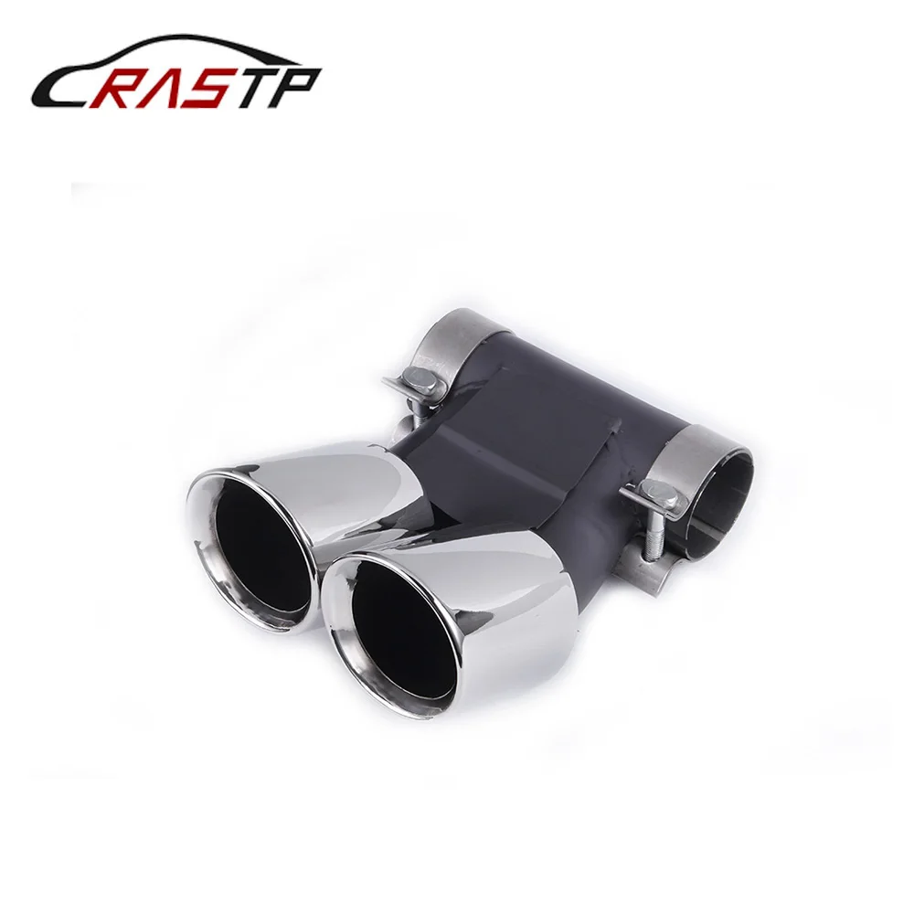 RASTP-Chrome Stainless Steel Exhaust Pipe Tail Muffler Tip Fit for 2015 Porsche 718 Cayman Car Exhaust Modification RS-CR2028