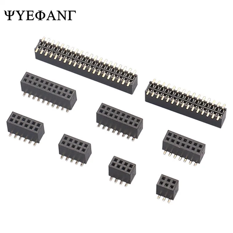 5Pcs Pitch 1.27mm SMD Double Row Pin Header Female PCB Connector 1.27 mm Pinheader Socket 2x3/4/5/6/7/8/10/12/15/20/30/40/50Pin