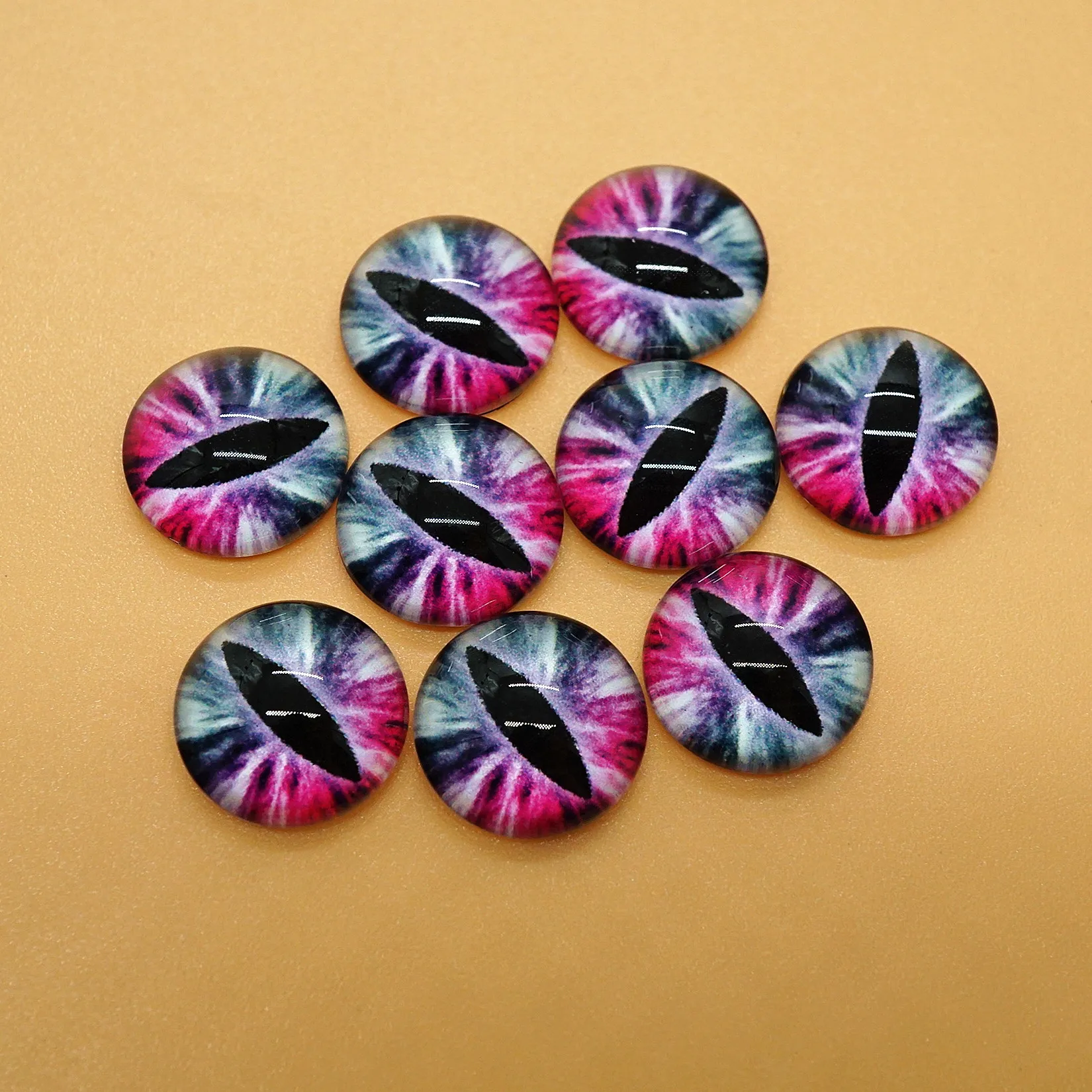 8MM10MM12MM mix Round pupil Dragon Eyes photo Cabochons for making bracelet necklace pins brooch craft supplies