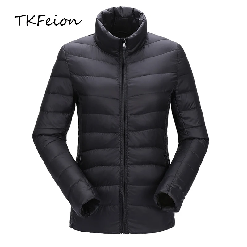 

Куртка-бомбер женская, тонкая, на утином пуху, с длинным рукавом