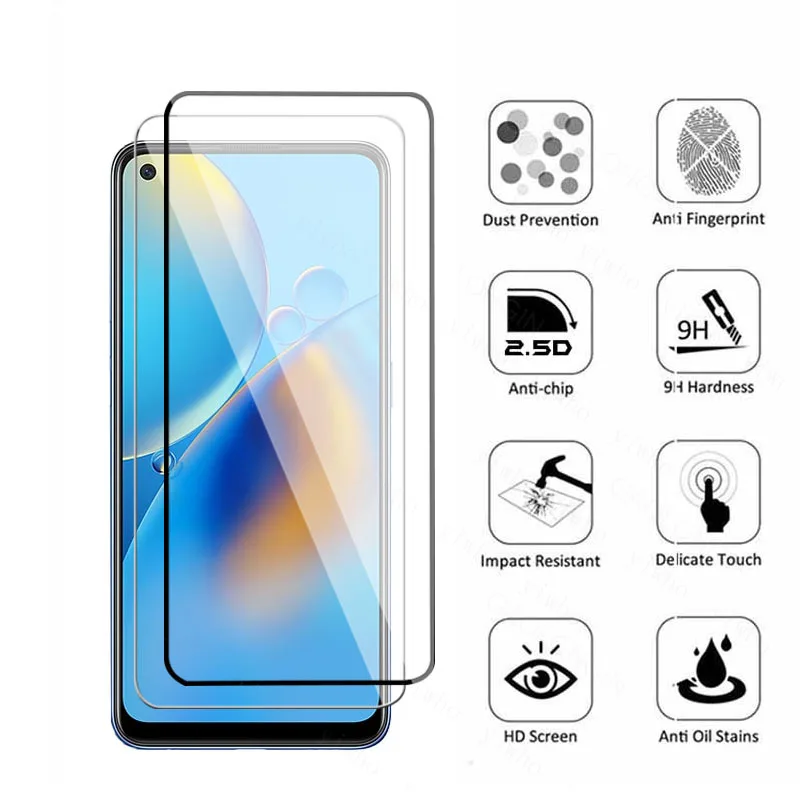 Tempered Glass For OPPO A74 Screen Safety HD Protector On Opo Orro A 74 a74 6.43'' Full cover lens flim Light clear silky Glas