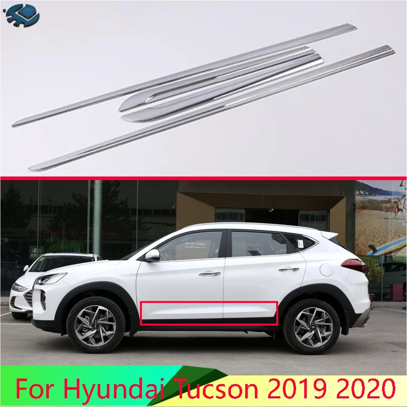 For Hyundai Tucson 2019 2020 Car Accessories ABS Chrome Side Door Body Molding Moulding Trim