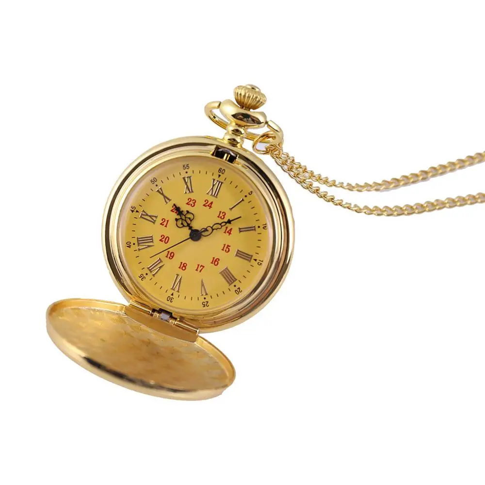 8809"To My Son I Love You" Series Pocket Watch Retro Roman Digital Pocket Watch Pendant with Chain Shi Ying Pocket Watch Gift