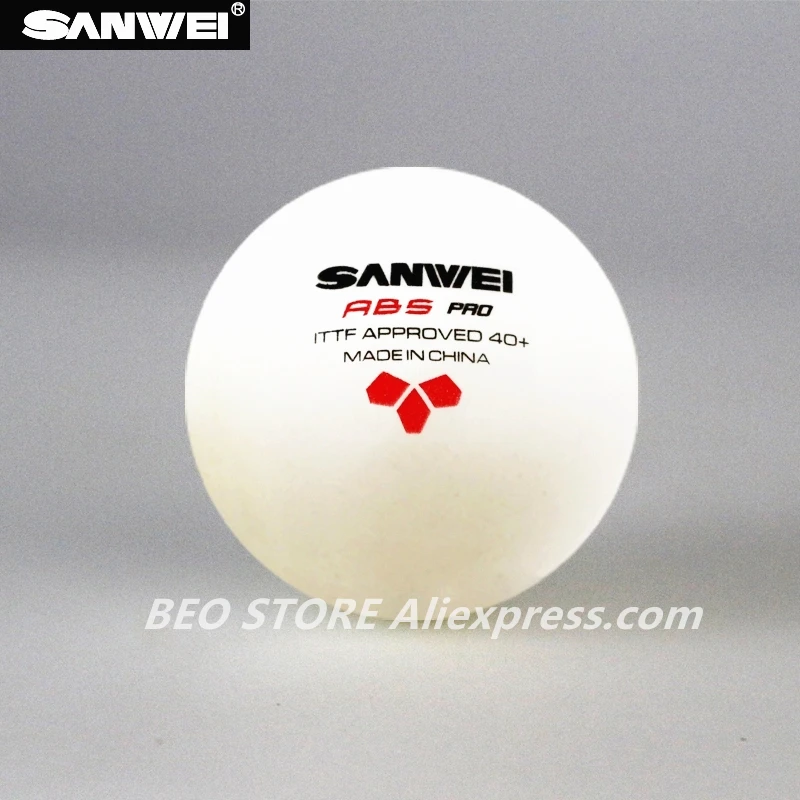 SANWEI-Balle de tennis de table 3 étoiles ABS 40 + PRO, nouveau matériau en plastique, approuvé par l'ITTF