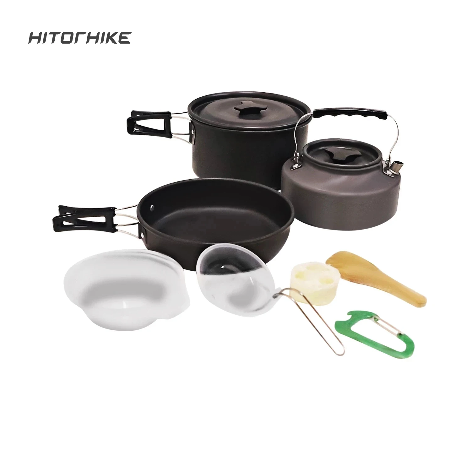 Camping Cookware Kit Outdoor Aluminum Cooking Set Water Kettle Pan Pot Travelling Hiking Picnic BBQ Tableware Equipment