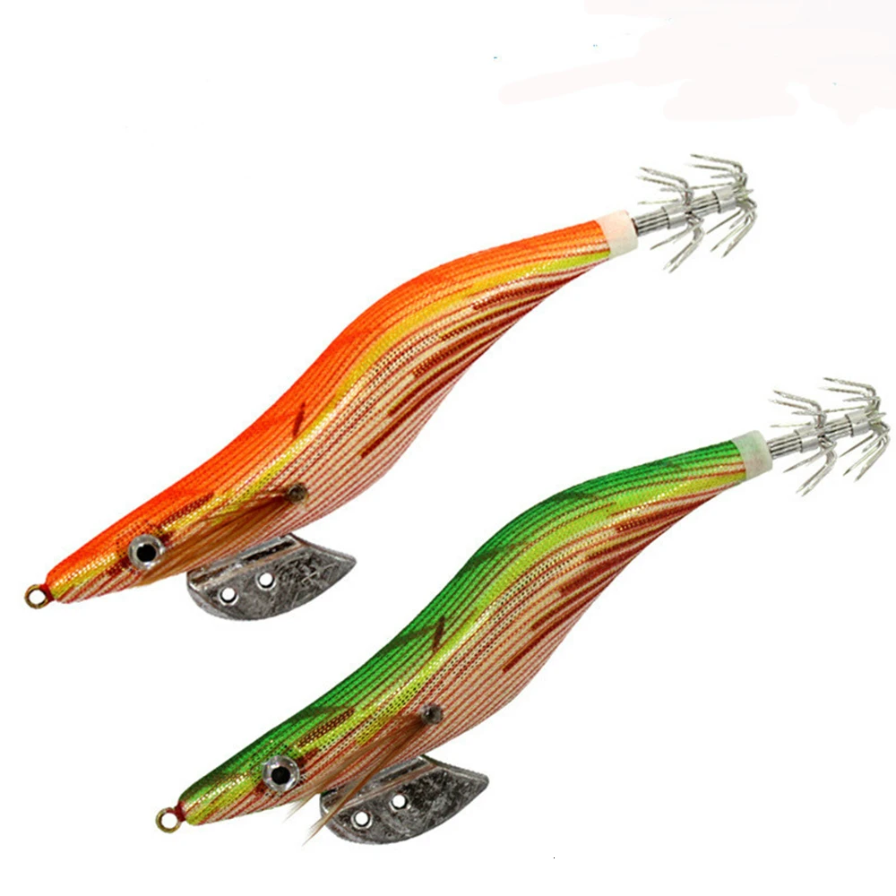 1Pcs Luminous Egi Squid Hook  21g 14g Offshore Angling Simulation  Hard Bait  Bionics Shrimp Road Second Bait Fishing