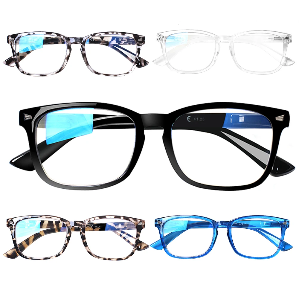 Boncamor Blau Licht Blockieren Lesebrille Oval Rahmen Für Männer Und Frauen Anti UV und Anti Müdigkeit Reader Dioptrien 0 + 2.0 + 3.0 + 4,0