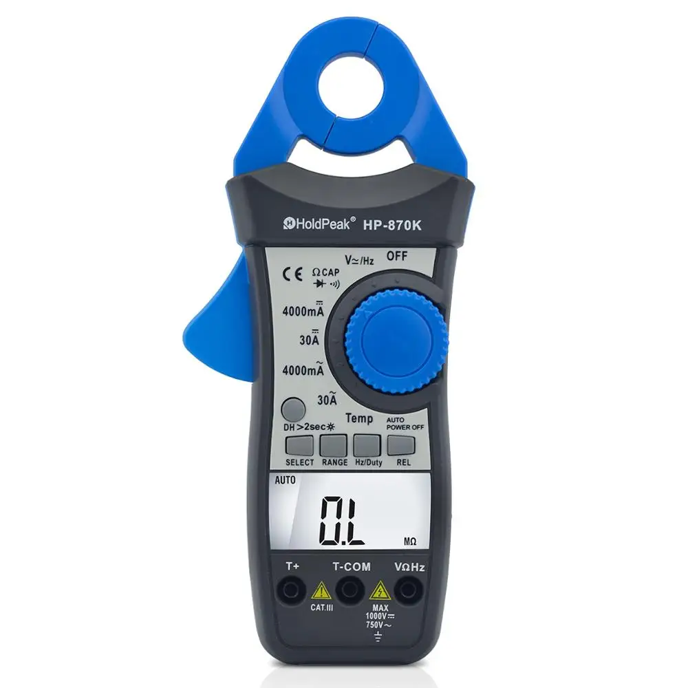 HoldPeak HP-870K Digital Multimeter Amper Clamp Meter Current Clamp Pincers Ohm AC/DC Current Voltage AUTO Tester