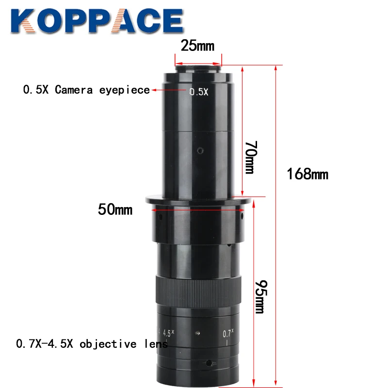 KOPPACE 17X-216X 21 Million Pixel HDMI Monocular Microscope 0.7X-4.5X Zoom lens Mobile Phone Repair Electron Microscope