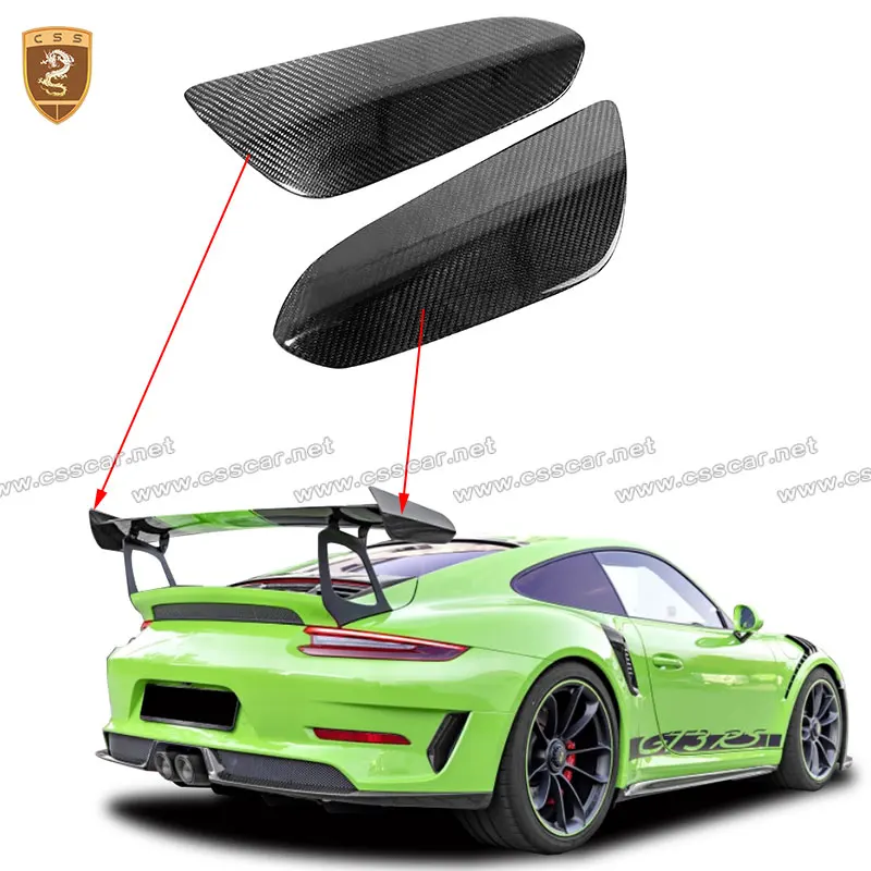 

Real Dry Carbon Fiber Fit For Porsch 991.2GT3rs Rear Wing Side Panel High Quality OEM Style Auto Part