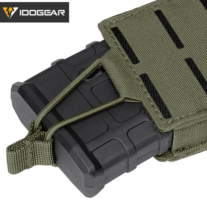 IDOGEAR Tactical LSR 556 Mag Pouch  Singel Mag Carrier MOLLE Pouch Laser Cut Tool Bags 3566