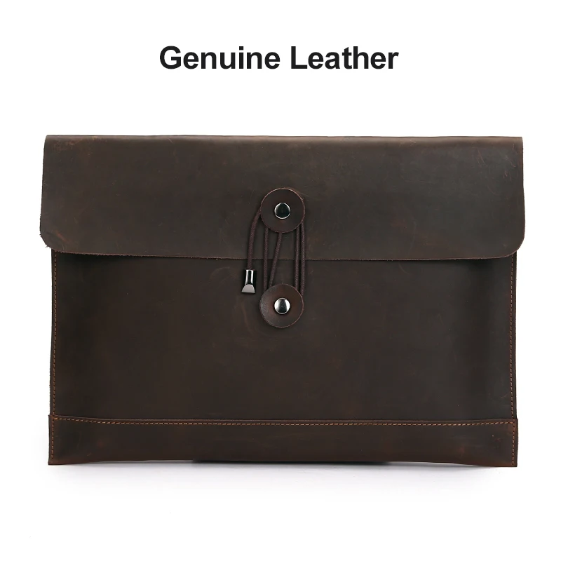 

Genuine Leather Laptop Bag For MacBook 11 12 13 13.3 15.4 inch Notebook Bag Case for MacBook Air 13 Pro13 15 Bag Waterproof Case