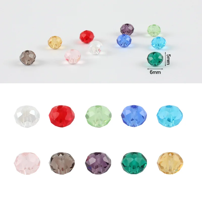 Selling flat crystal beads in 6 mm glass beads DIY handmade beaded jewelry beads material