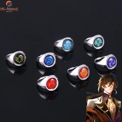 Anime Game Genshin Impact Ring delicato Craft Mengpa Finger Decoration Ring per le donne Party Men cosplay gioielli Casual regalo per bambini