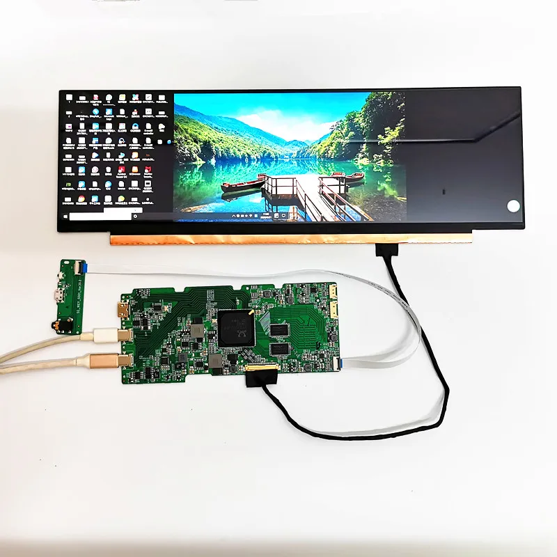 Módulo de exibição lcd rotativo 4k, hdmi 3840*1100, tipo c para raspberry pi, computador, temperatura, display de memória, kits para carros diy