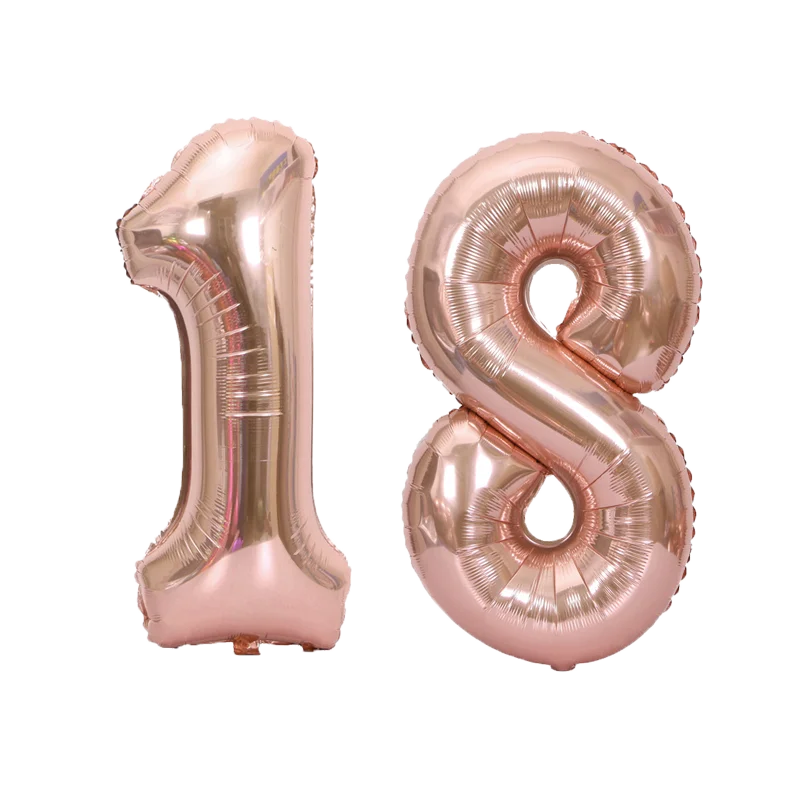 

30/40 inch gold silver blue number large foil balloons birthday party decoration helium flying number letter balloons