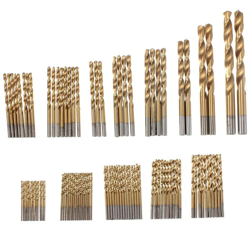 99Pcs Titanium Bọc Mũi Nhóm HSS 1-10Mm Thích Hợp Cho Kim Loại, gỗ Và Nhựa.