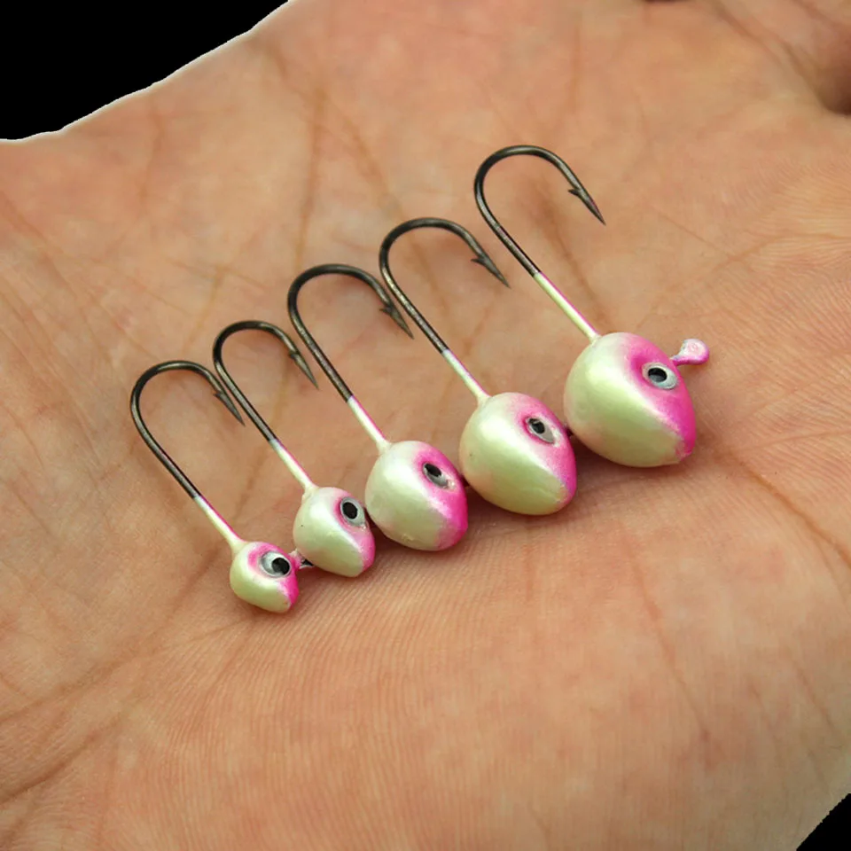 WALK FISH 5PCS/Lot Mini Hooks Fishing Jig Head Hook Lure Simulation Bait Fishhook Barbed Winter Single Hook 0.5g 1g 2g 3g 4g 5g