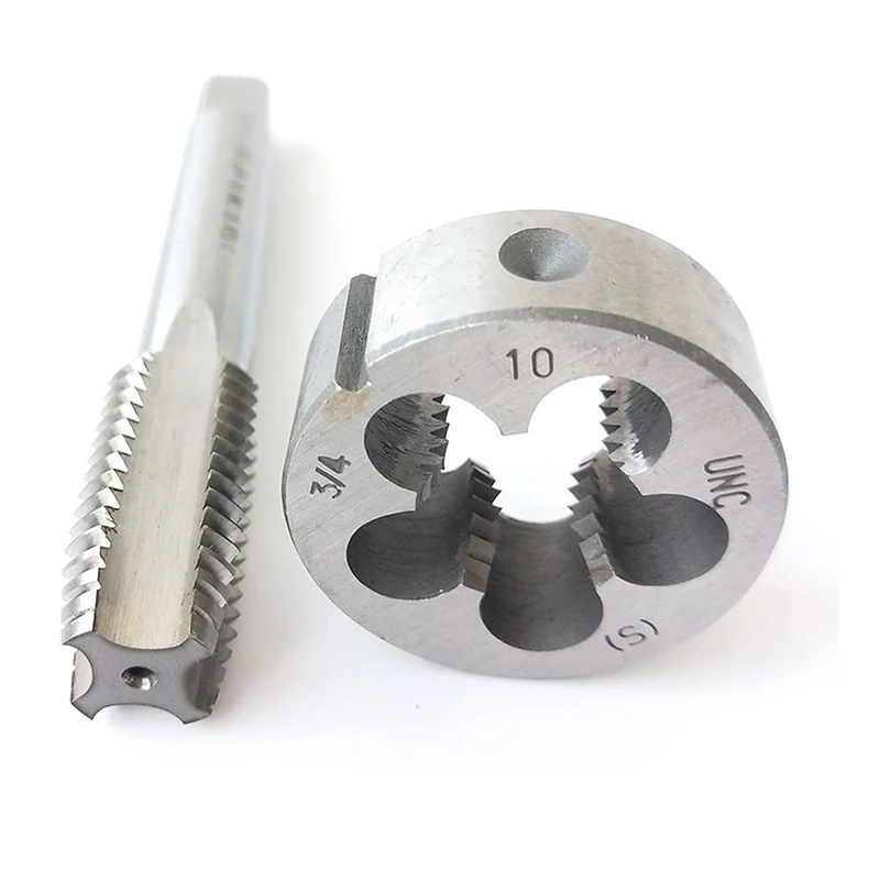 3/4-10 HSS Tap And Die Set UNC Machine Thread Tap And UNC Round Thread Die Right Hand