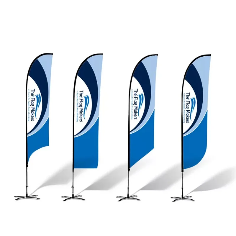 Morning customize Logo beach flag custom print advertising flying feather flag and flagpole with cross base graphic