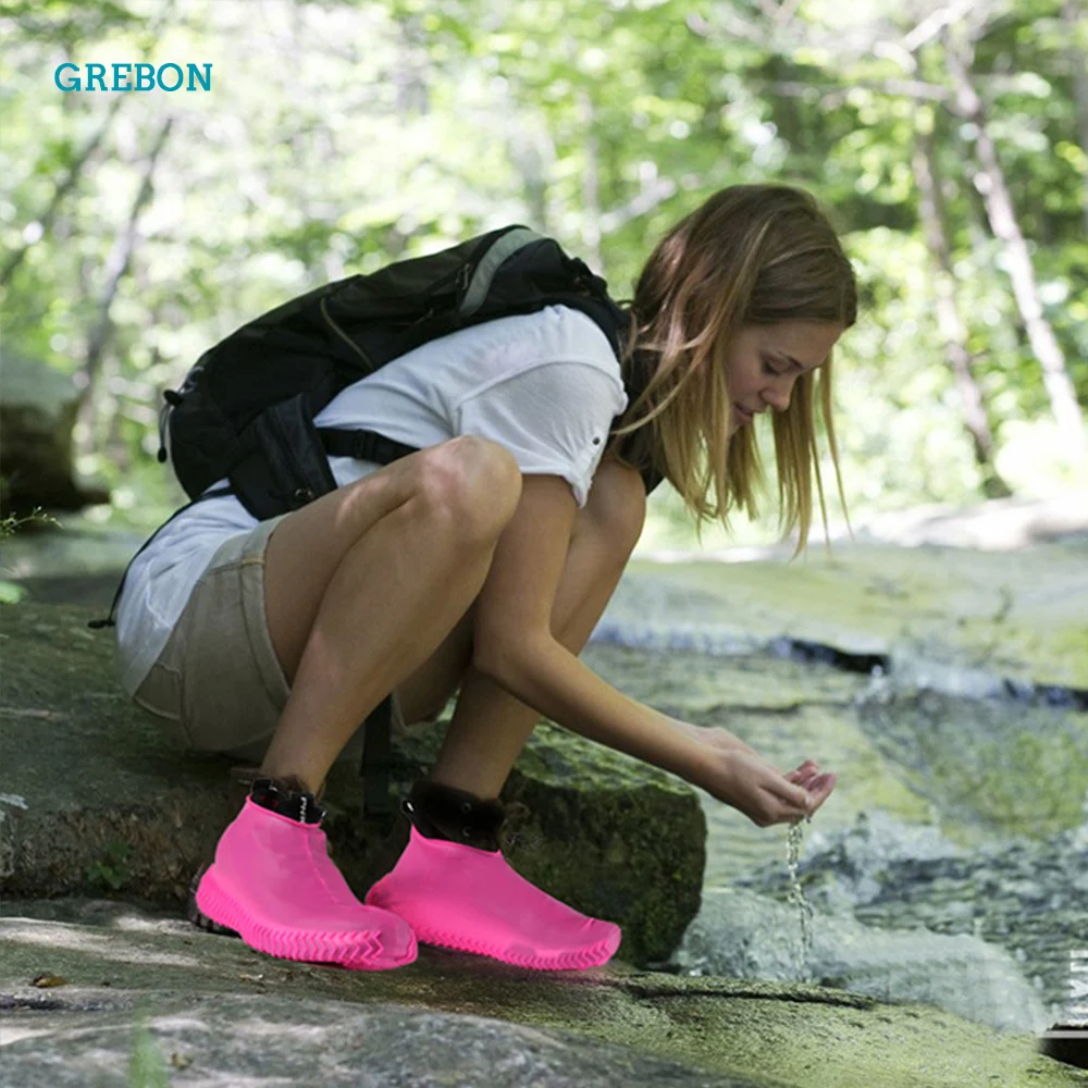 Waterproof Silicone Shoes Cover Disposable Overshoes Reusable Outdoor Rain Boot Protector Unisex Rubber Case Anti Slip 1 Pair