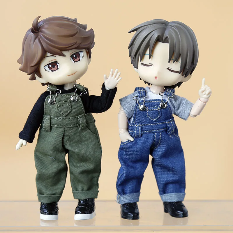 ob11 doll clothes  bjd clothes  Fashion strap denim trousers for obitsu11,piccodo, GSC,  1/12bjd doll clothes accessories pants