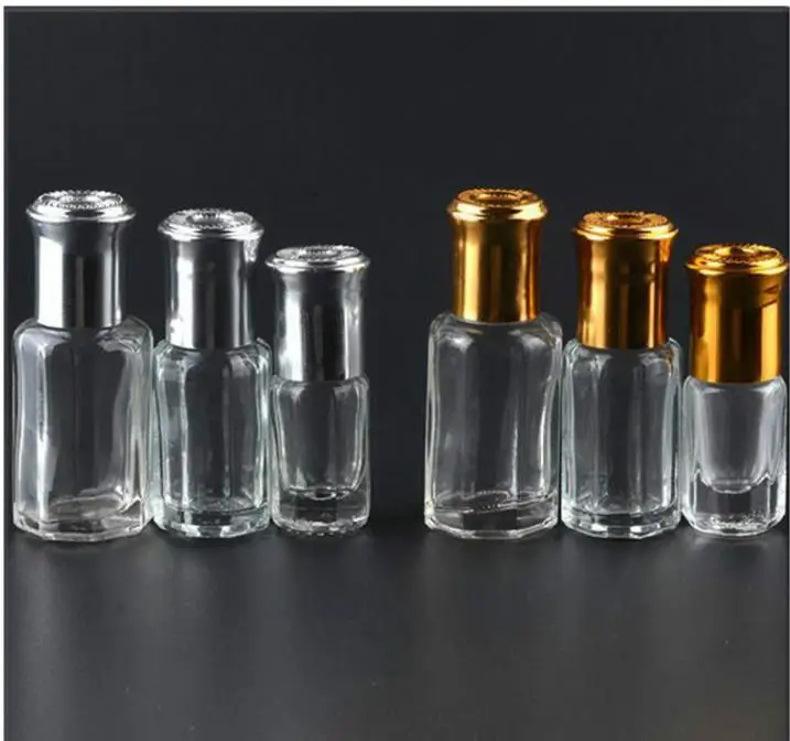 

3ml 6ml 10ml 12ML Octagonal Glass Bottle with Gold Lid, Roll on Bottle, Perfume Roller Bottles, Essential Oil Packaging SN126