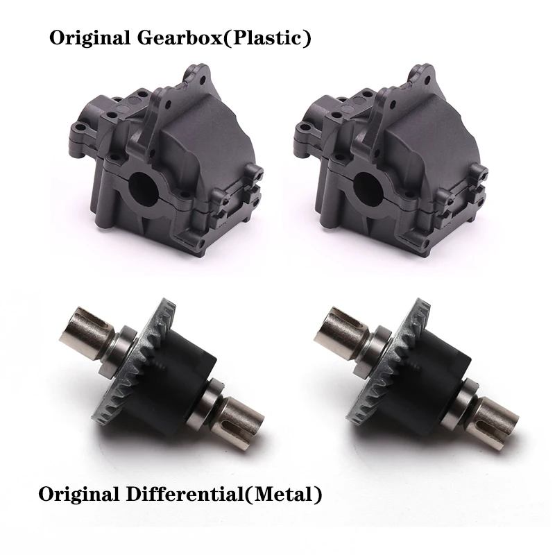 2 Sets Differential And Gear box for Wltoys 144001 1/14 4WD 124018 124019 High Speed Racing RC Car Vehicle Models Parts