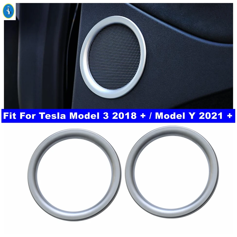 

Door Stereo Speaker Audio Loudspeaker Sound Ring Cover Trim Accessories Fit For Tesla Model 3 2018 - 2022 / Model Y 2021 2022