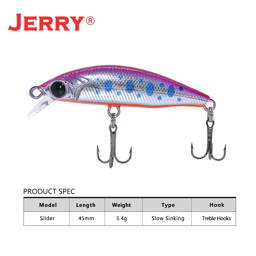 Jerry Silder artificial Jerkbait Minnow Lrf fishing lure Sinking Hard baits 45mm 3.4g pesca tackle For perch bass