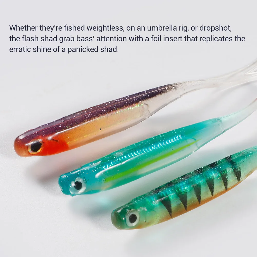 NOEBY-Silicone Shad Soft Lure, Minnow, T Tail, Inner Laser, Artificial Baits, Swimbait for Bass, Sea Fishing, 75mm, 115mm