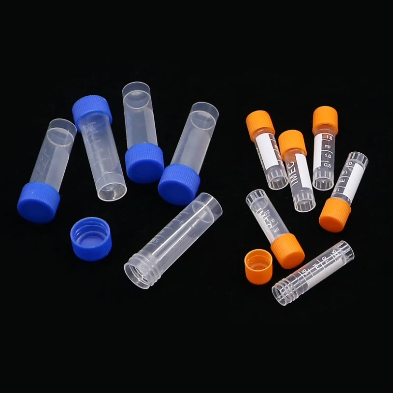 100pcs , 1.8ml  Graduated Centrifuge Tube Laboratory Freezing Tubes Centrifuge Tube for Lab Analysis With Colorful Screw Cap