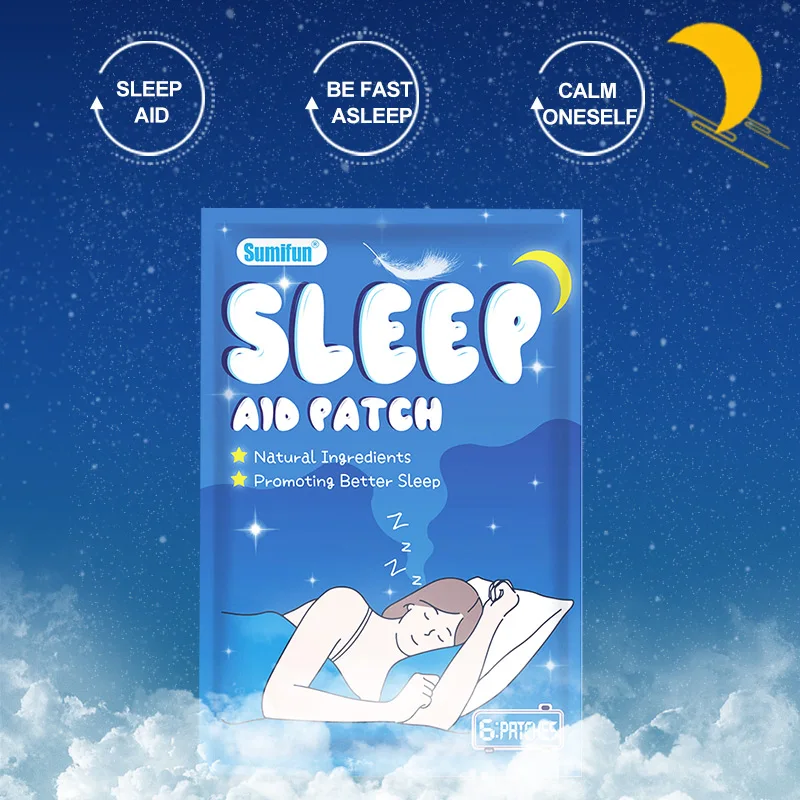 6/24/48Pc Sleep Aid Medical Plaster Sleeping Herbal Patch Improve Insomnia Relieve Stress Sticker Body Relaxation Health Care