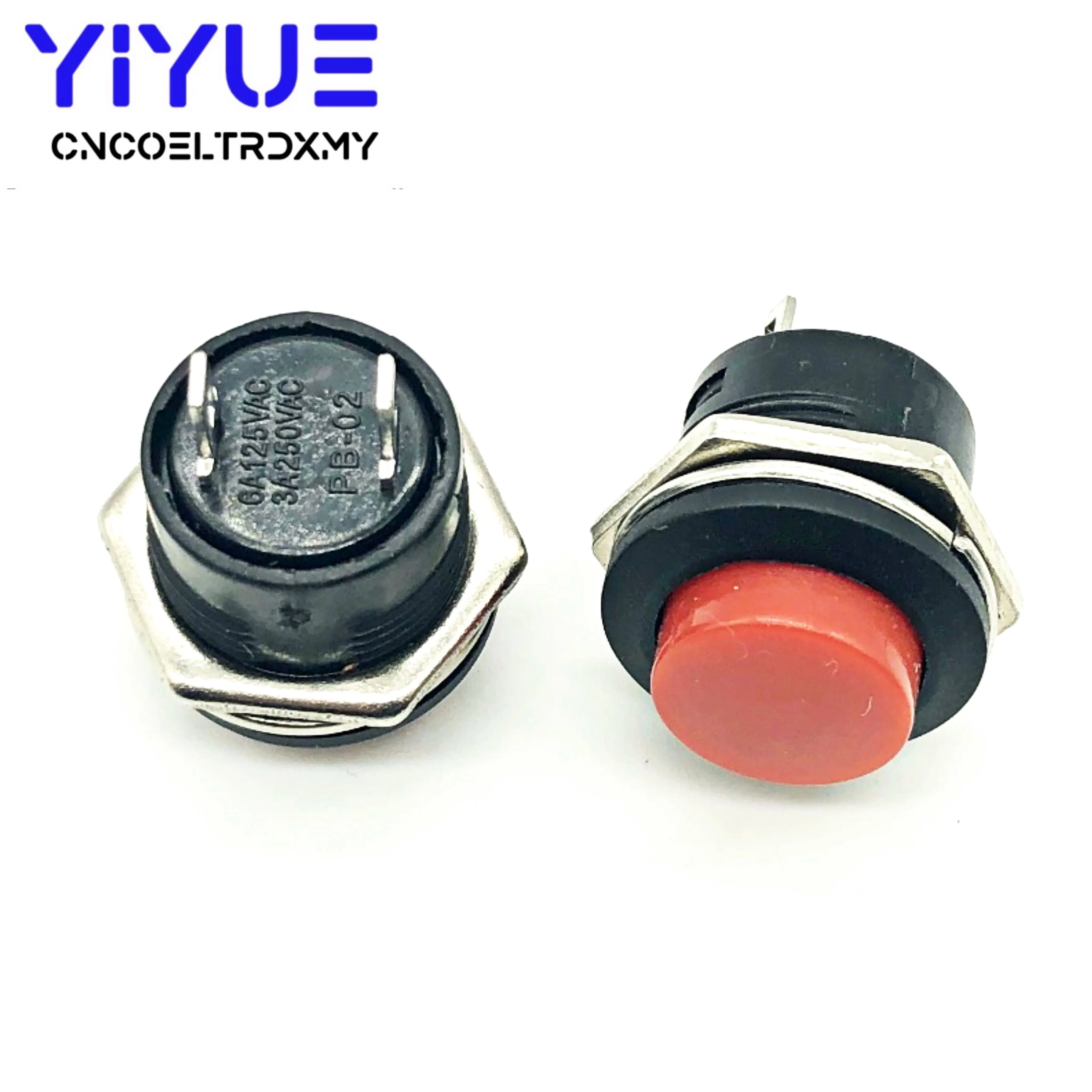 5Pcs R13-507 순간 푸시 버튼 스위치 OFF-ON 리셋 스위치 16MM 3A 250V AC 비 잠금 스위치 라운드 버튼