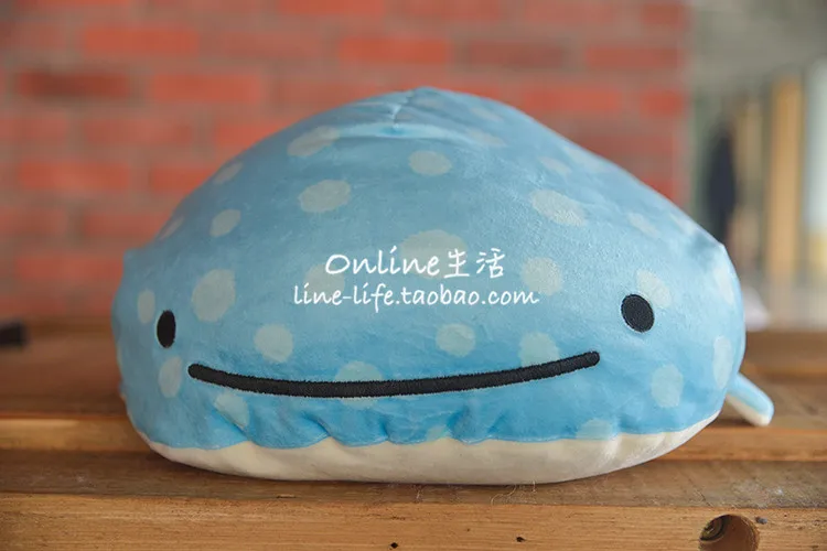 Cute Jinbesan Blue Whale Shark With Friend Big Plush Toy 49cm Pillow Cushion Stuffed Animals Kids Dolls Baby Children Gifts