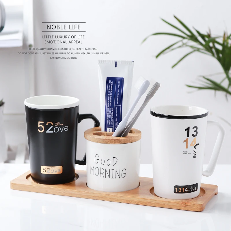 Travel Mug Coffe mug Funny Mug Simple Ceramic Wash Cup Couple Set Pair Brushing Cup Dental Cylinder Toothbrush Cup