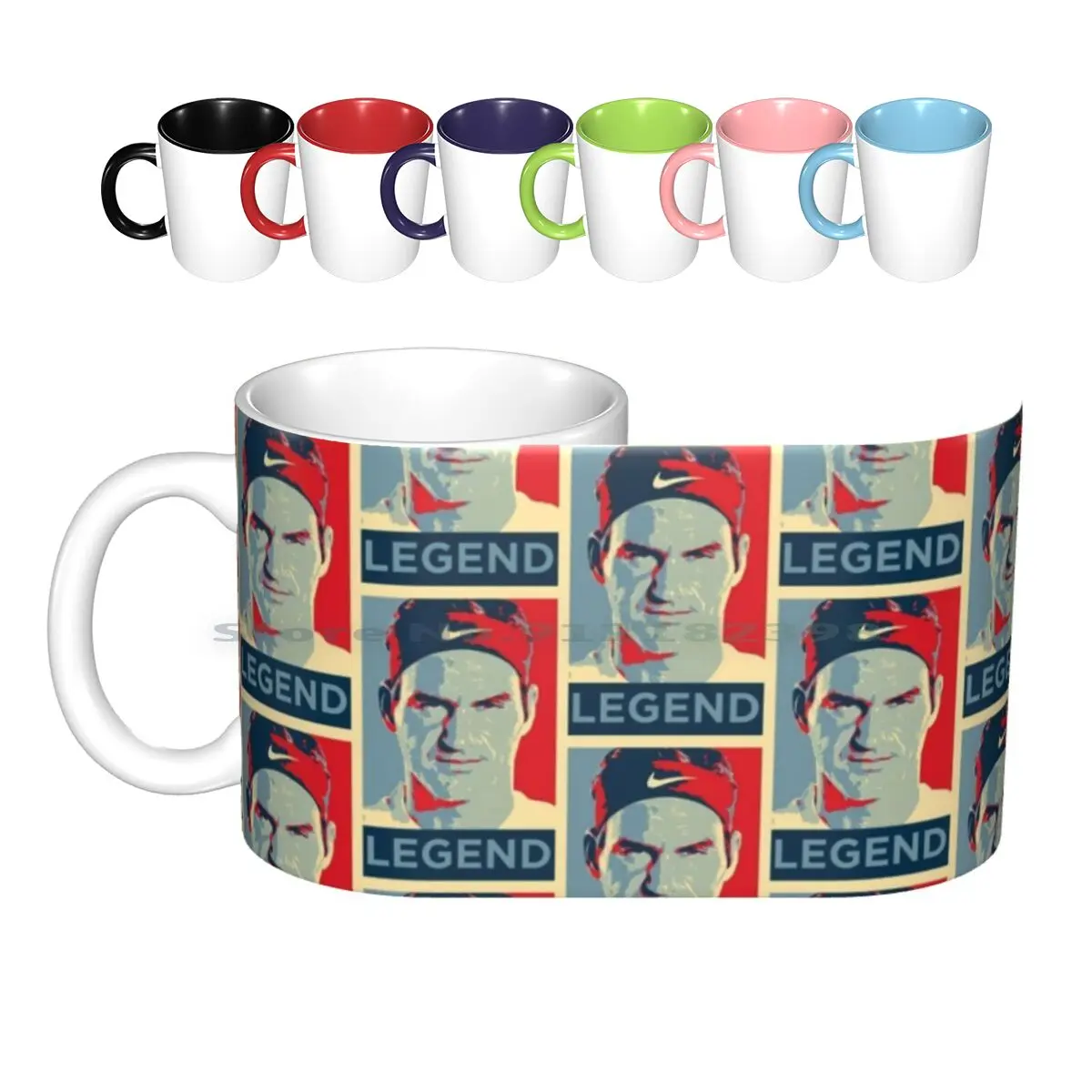 Legend Portrait Design Ceramic Mugs Coffee Cups Milk Tea Mug Tennis Federer Wimbledon Sport Roger Us Open Nadal Rafael Nadal