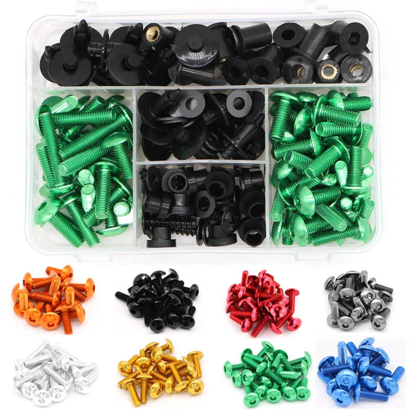 

Fit For Kawasaki Z650 Z750 Z800 Z900 Z1000 Complete Cowling Fairing Bolt Kit Fairing Clip Windshield Bolts Screws Speed Nuts M6