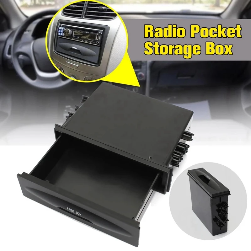 Universal Car Storage Box CX-38 Single Layer Auto Single Din Dash Radio Installation Pocket-Kit 177X50X120mm