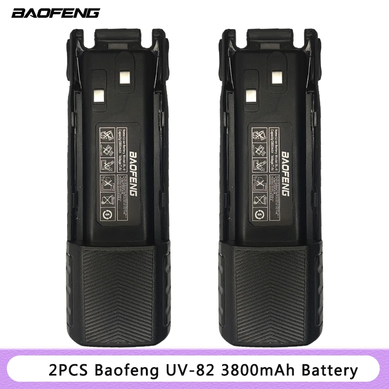 BAOFENG-batería de iones de litio para walkie-talkie, batería de UV-82 de 2800/3800mAh y 7,4 V para Radio bidireccional de 1 BL-8/2 piezas, piezas,