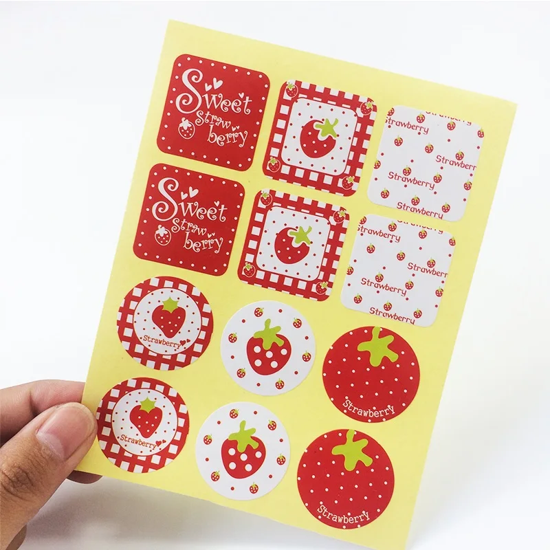 120Pcs/pack Green Leaf Wreath pattern Label Hand Made With Thank You Sticker Baking Gift Sealing Stickers